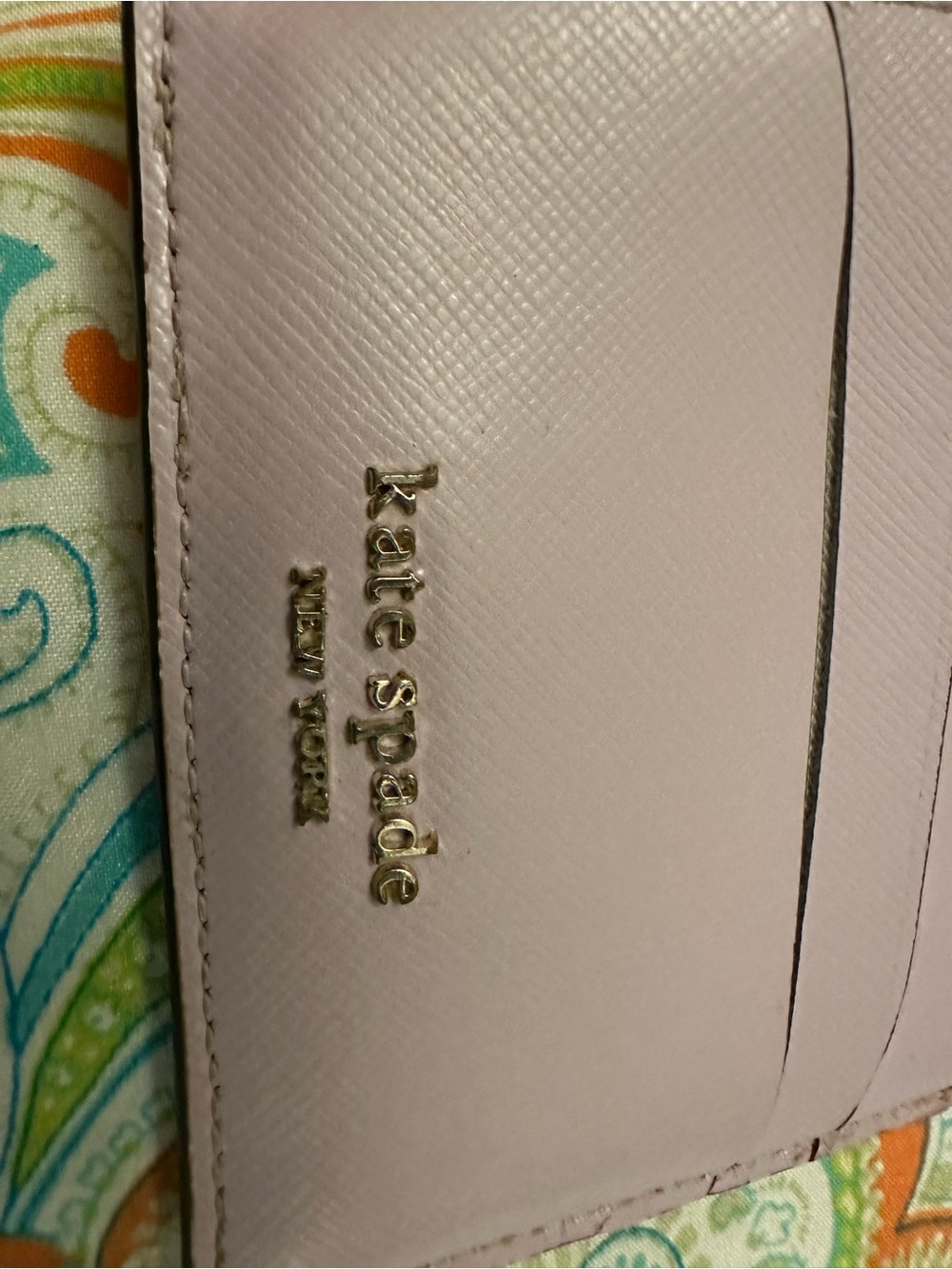 kate spade Pale Pink Saffiano Leather Card Wallet